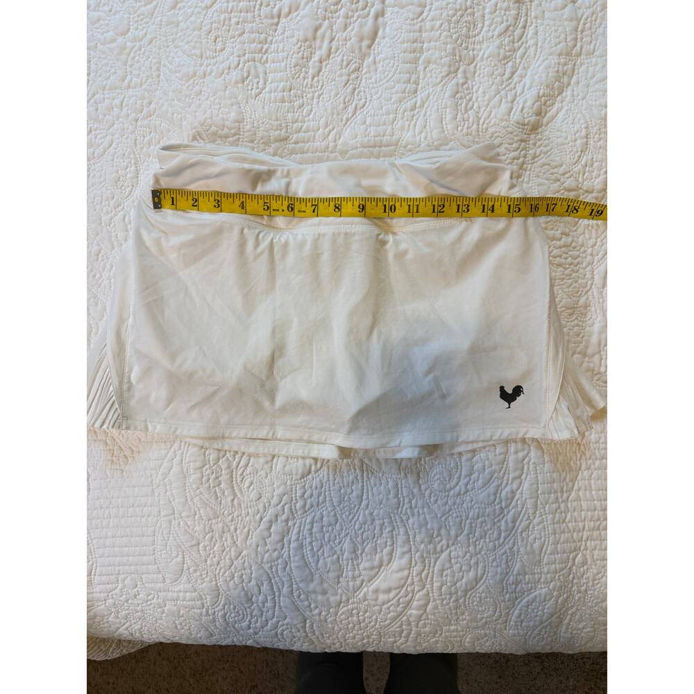 White Lululemon Side Pleated Skort Women’s 8 Tennis Golf Sanderson Chicken logo